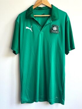 Puma Green Short-Sleeve Plymouth Argyle FC Soccer Polo with Embroidered Crest